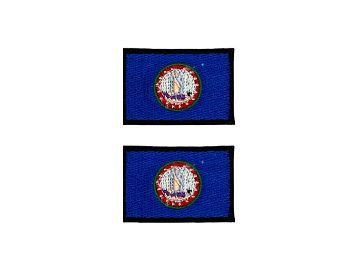 Verginia USA State Med Sort Kant 4,5x3cm 2 stk. Pak – Patch Mærke