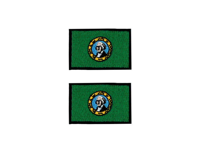 Washington USA State Med Sort Kant 4,5x3cm 2 stk. Pak – Patch Mærke
