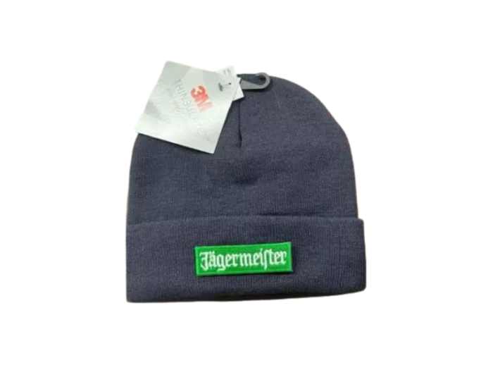 3M Beanie Strikhue Med Ombuk Med Patch - Marine Blå - Billede 3